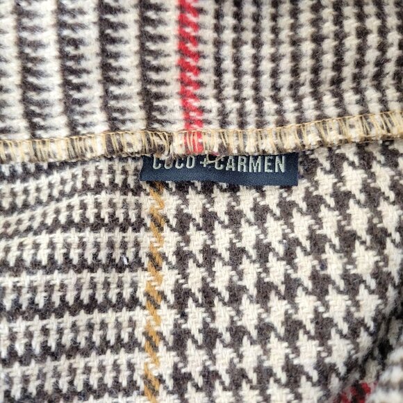 Coco + Carmen Houndstooth Plaid Coat One Size - Picture 5 of 6